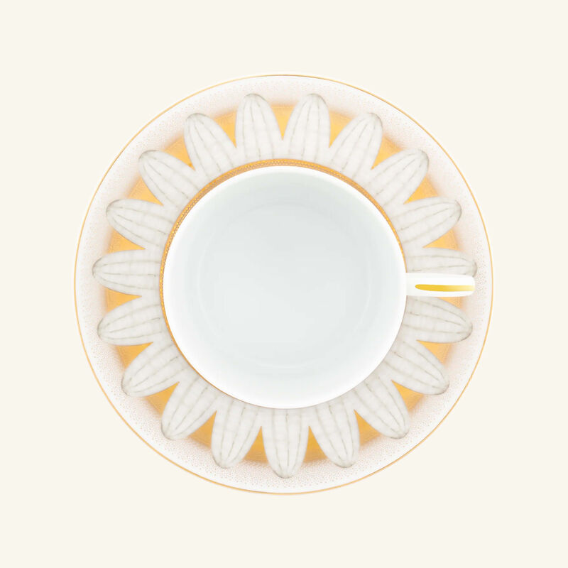 Or d'Abeille Tea Cups and Saucers White Set of 2 daum or d abeille tea cups and saucers white set of 2