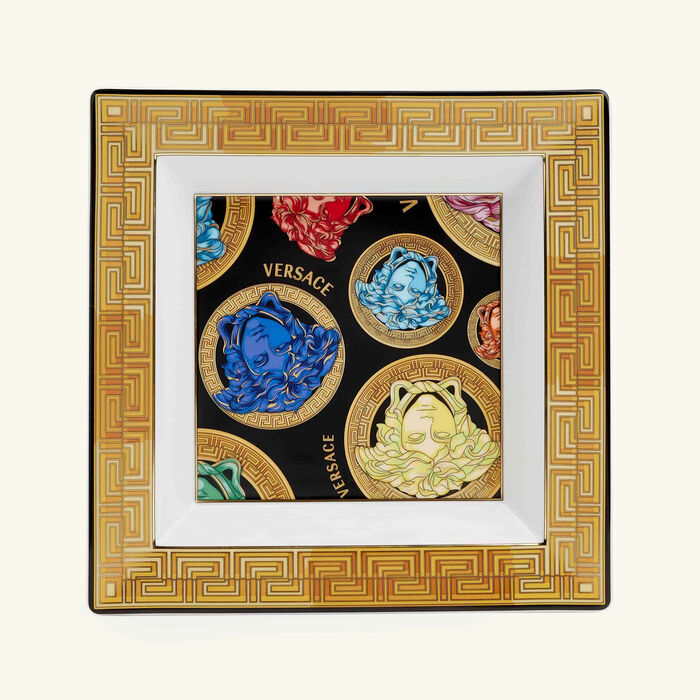 versace medusa amplified trinket tray square green 21cm