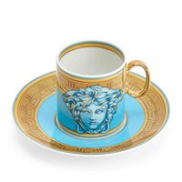Blue Coin Cup & Saucer, small