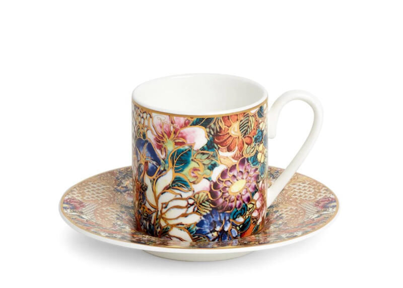 Golden Flowers Cup And Saucer Coffee Set, large