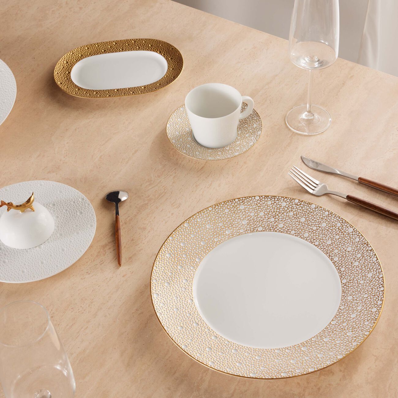 bernardaud serving platter gold 29cm