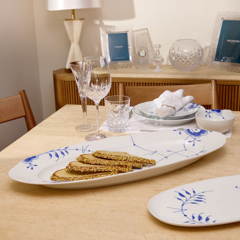 royal copenhagen blue fluted mega serving plate oval white 60 cm