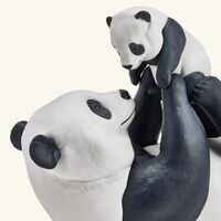 lladro mommy panda sculpture medium black