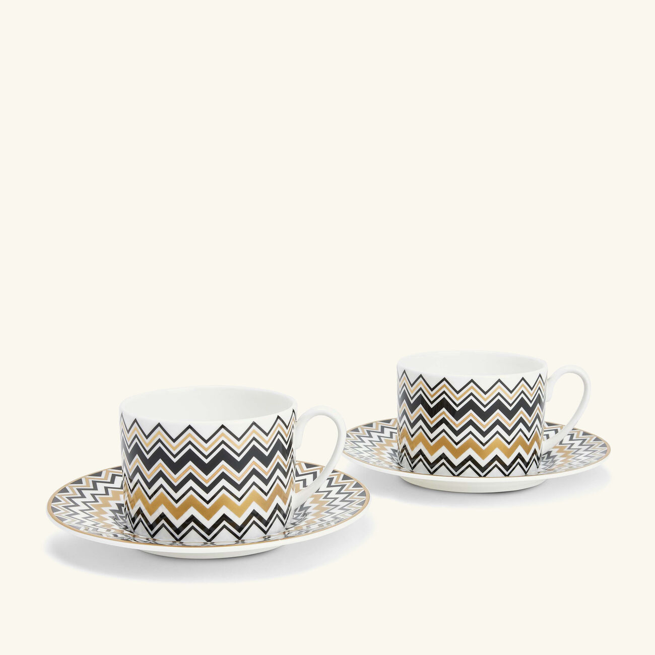 missoni home zig zag gold tea cup saucer pattern