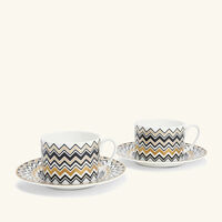 missoni home zig zag gold tea cup saucer pattern