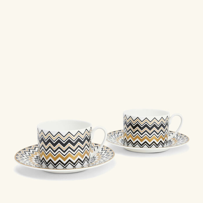 missoni home zig zag gold tea cup saucer pattern