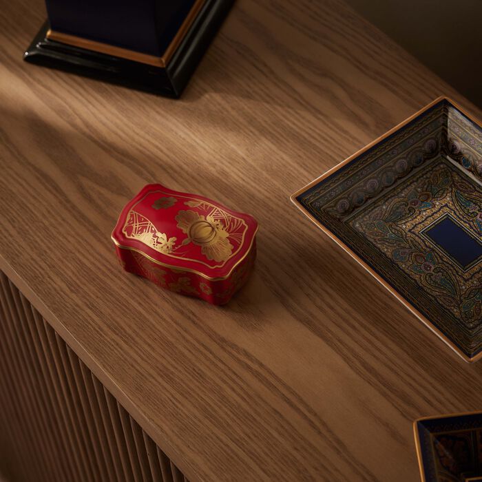 ginori 1735 oriente italiano jewelry box red