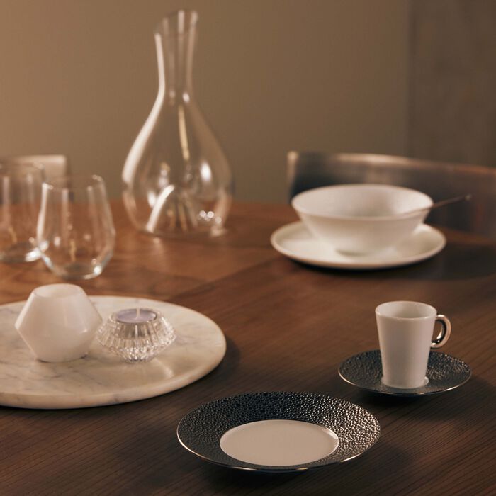 bernardaud ecume bread butter plate round silver 16cm