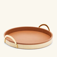 ralph lauren home garrett serving tray round medium brown