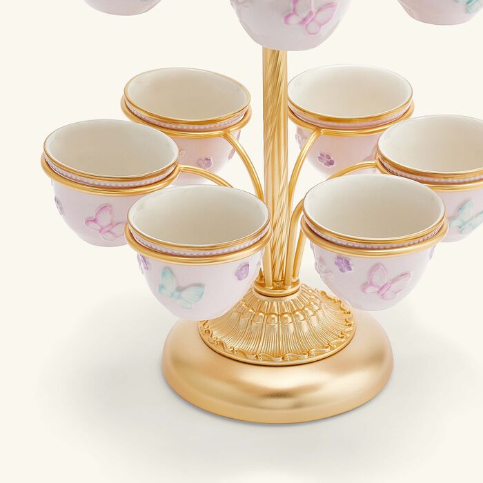 فيلاري حامل فناجين القهوة العربية بلومينغ باترفلاي وردي