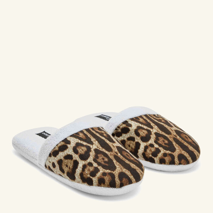 dolce gabbana casa leopard cotton terry slippers small brown