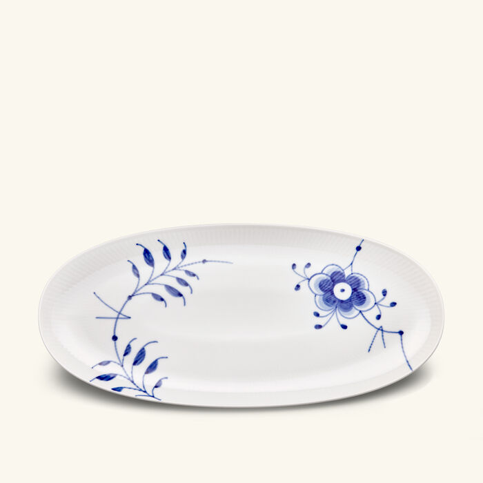 royal copenhagen blue fluted mega serving plate oval white 37cm