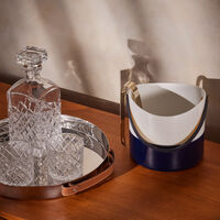 ralph lauren home wyatt ice bucket with tongs blue