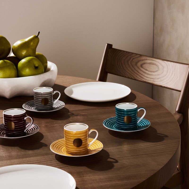 bernardaud aboro coffee cup saucer set of 4