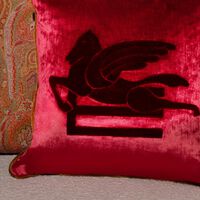 etro pegaso embroided cushion red