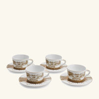 bernardaud versailles enchante tea cup   saucer gold set of 4