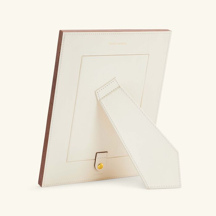 ralph lauren home brennan leather frame white 13x18cm