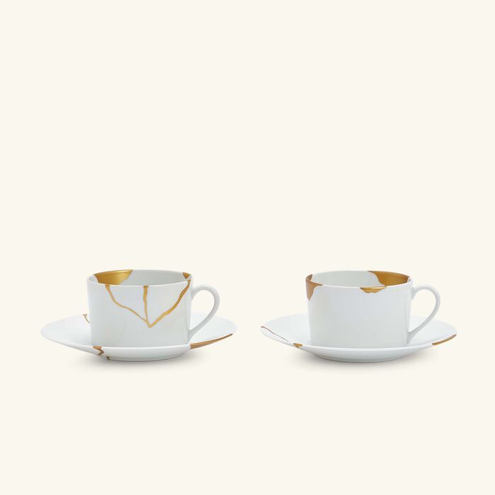bernardaud kintsugi tea cup saucer gold set of 2