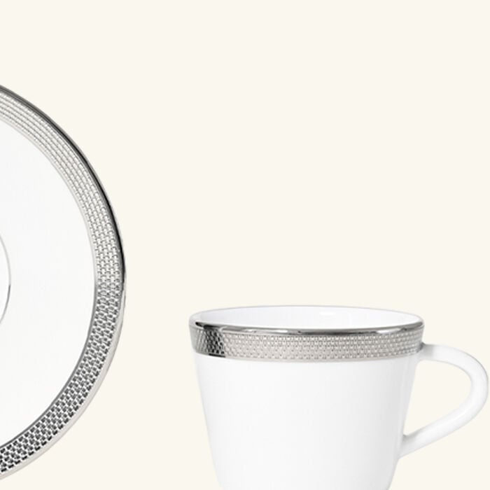 bernardaud maille platine coffee cup   saucer white
