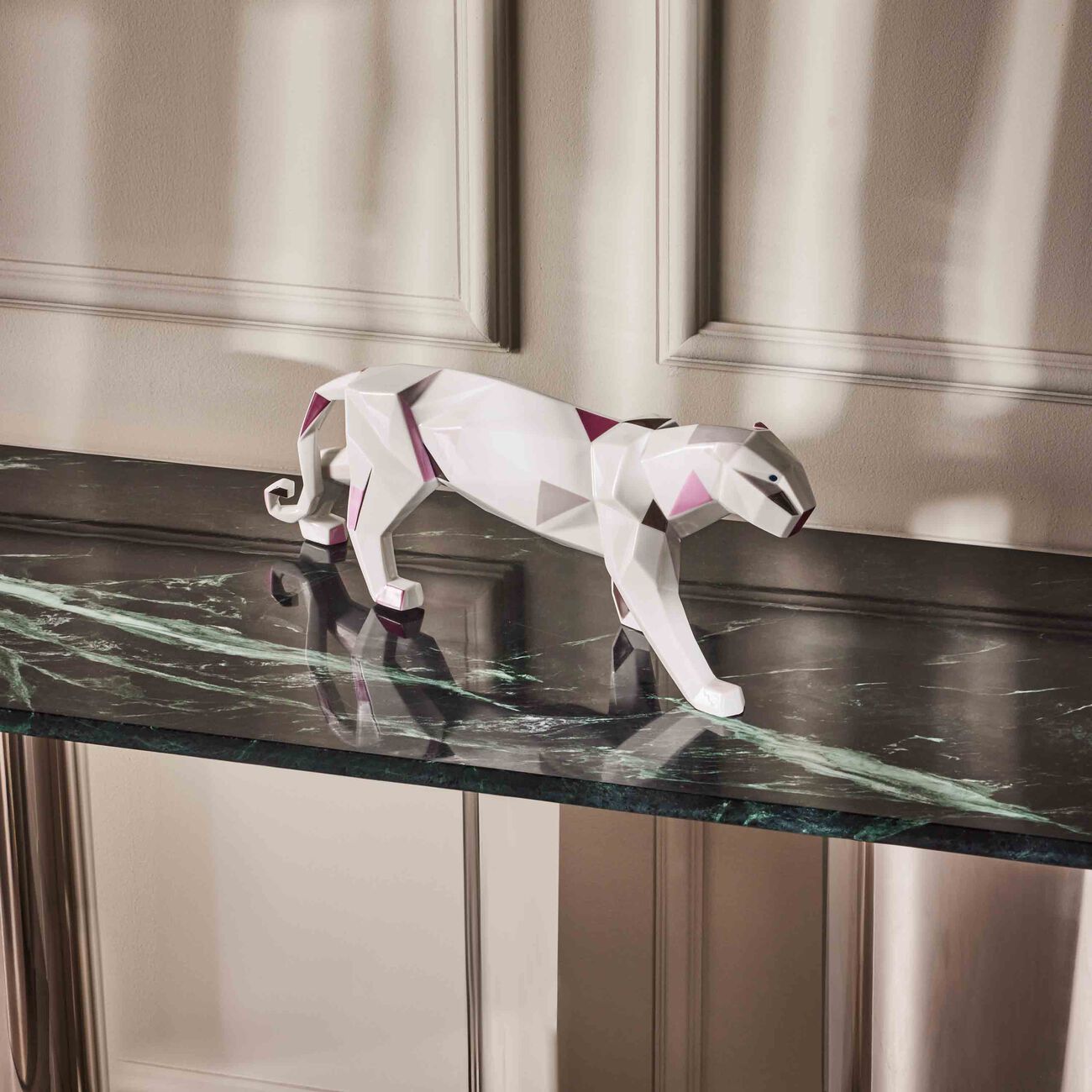 lladro panther sculpture small grey