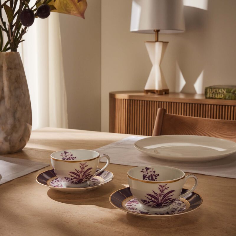 bernardaud tea cup saucer pink set of 2