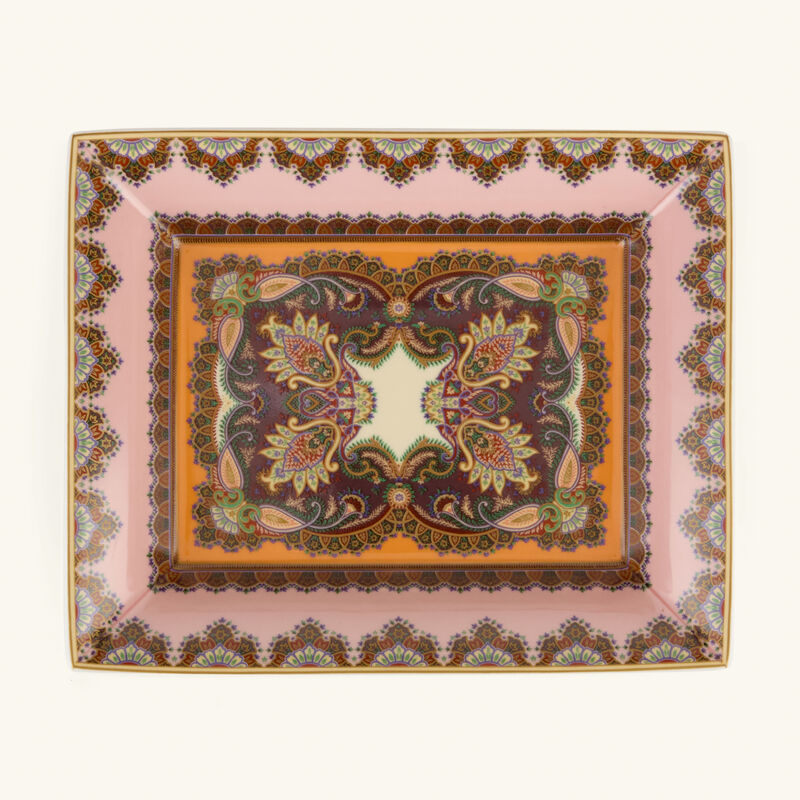 etro thistle rectangular tray pink