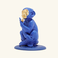 lladro little monkey sculpture small blue