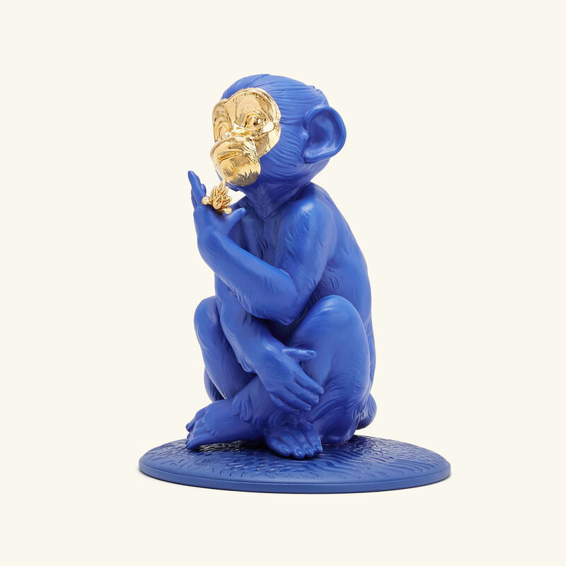 lladro little monkey sculpture small blue