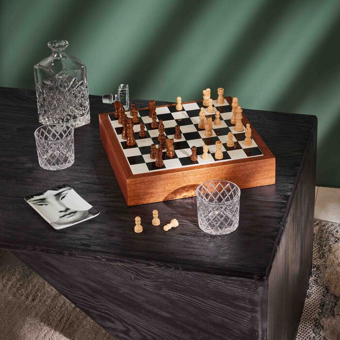 fornasetti viso briarwood chess board