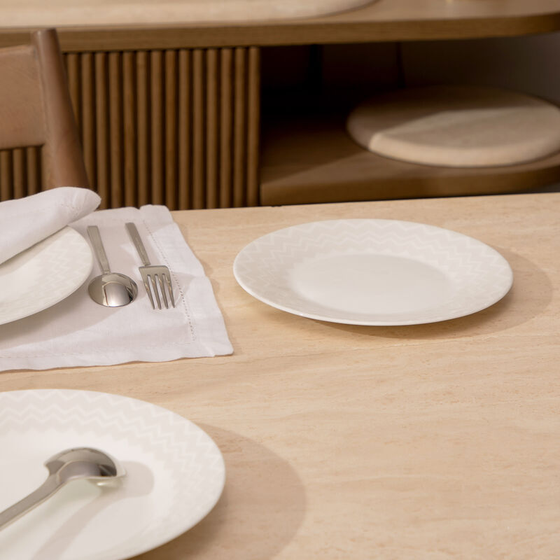 missoni home zig zag dessert plate round white 21 cm set of 2