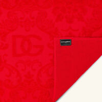 dolce gabbana casa terry cotton bath mat red