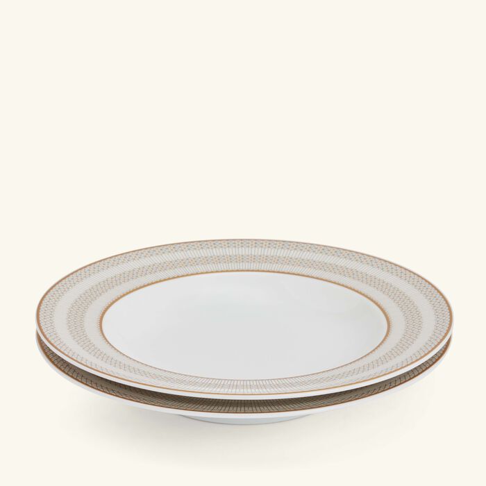 baccarat arcadia soup plate gold platinum 23cm set of 2