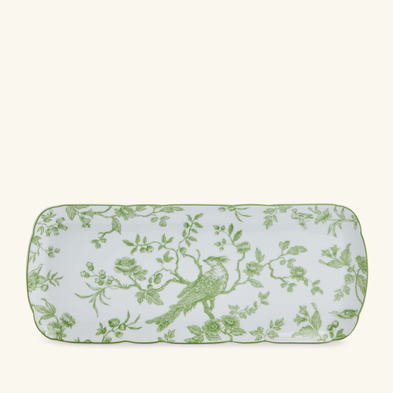 bernardaud albertine cake platter rectangular green 38cm