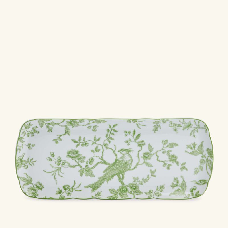bernardaud albertine cake platter rectangular green 38cm