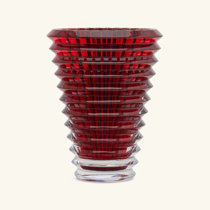 baccarat eye vase round small red