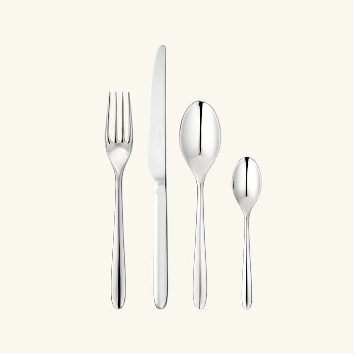 christofle mood 24 piece flatware set silver