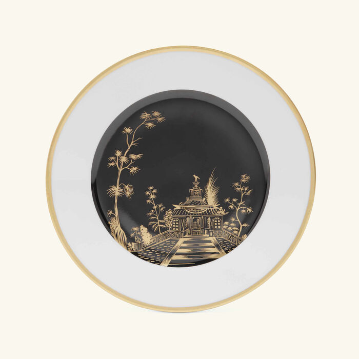 pinto paris vieux kyoto dessert plate round black 21cm