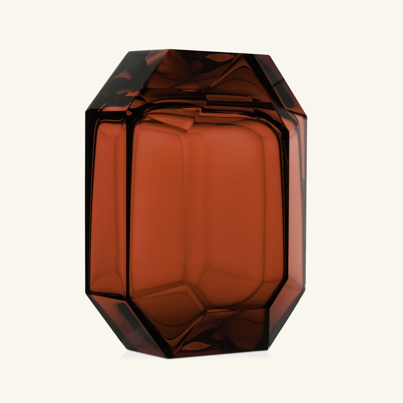 baccarat octogone vase small red