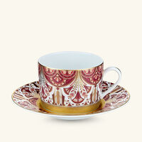 haviland reves du nil pourpre tea cup   saucer red