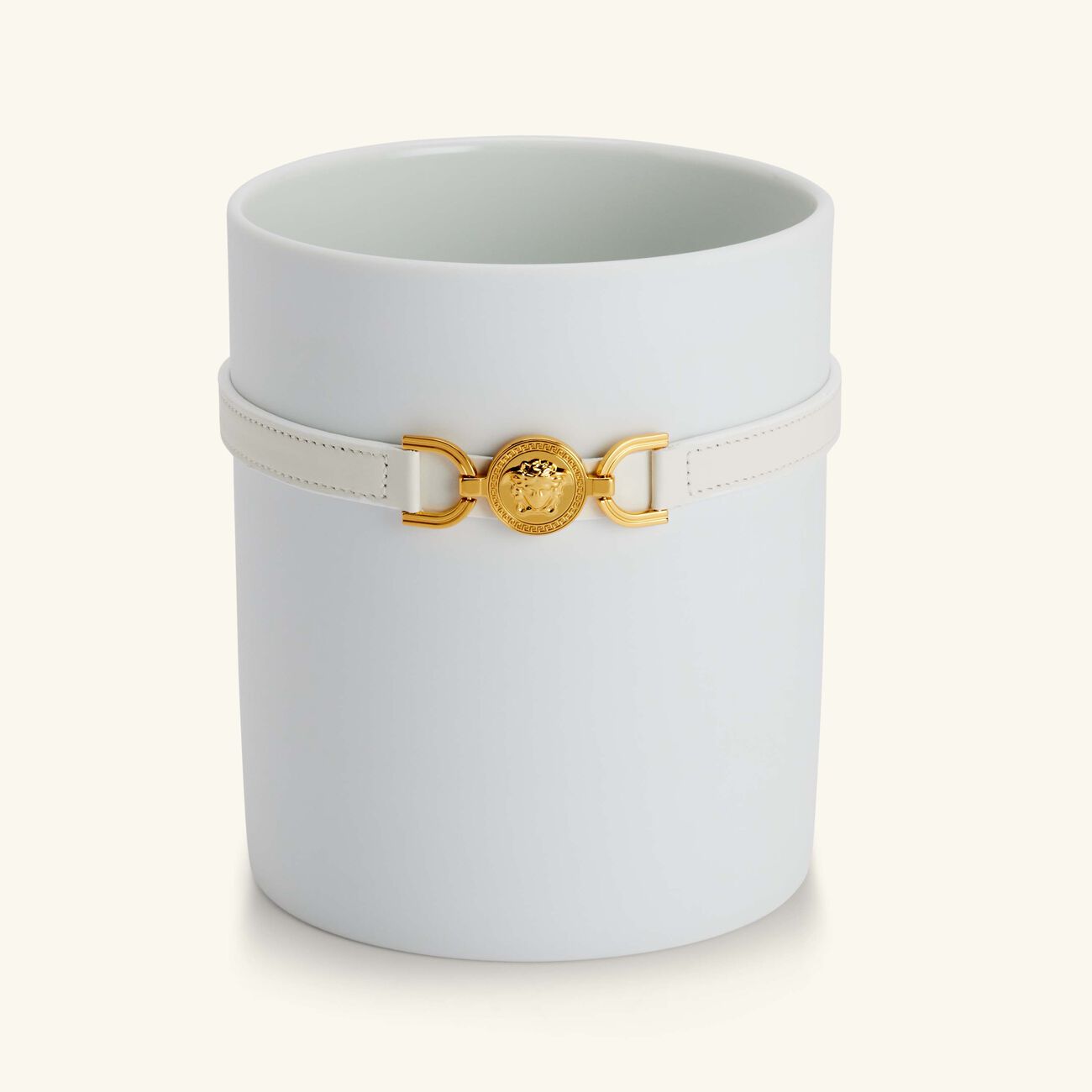 Medusa 95 Vase Round Small White versace medusa 95 vase round small white