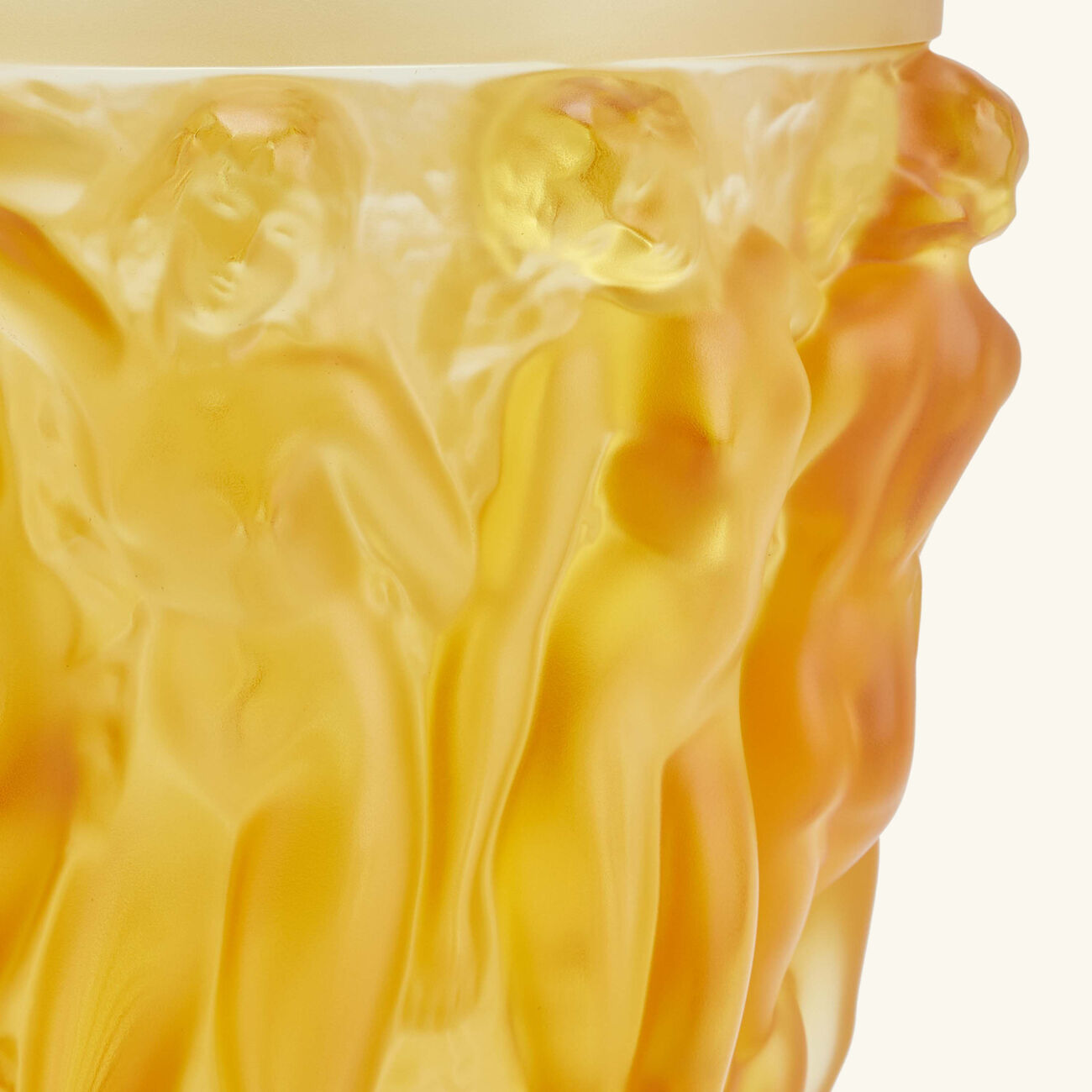 lalique bacchantes vase small orange