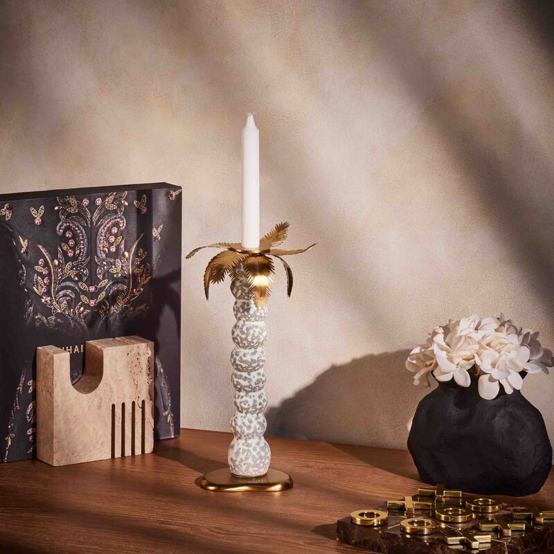Haas Mojave Palm Candle Holder Grey l objet haas mojave palm candle holder grey