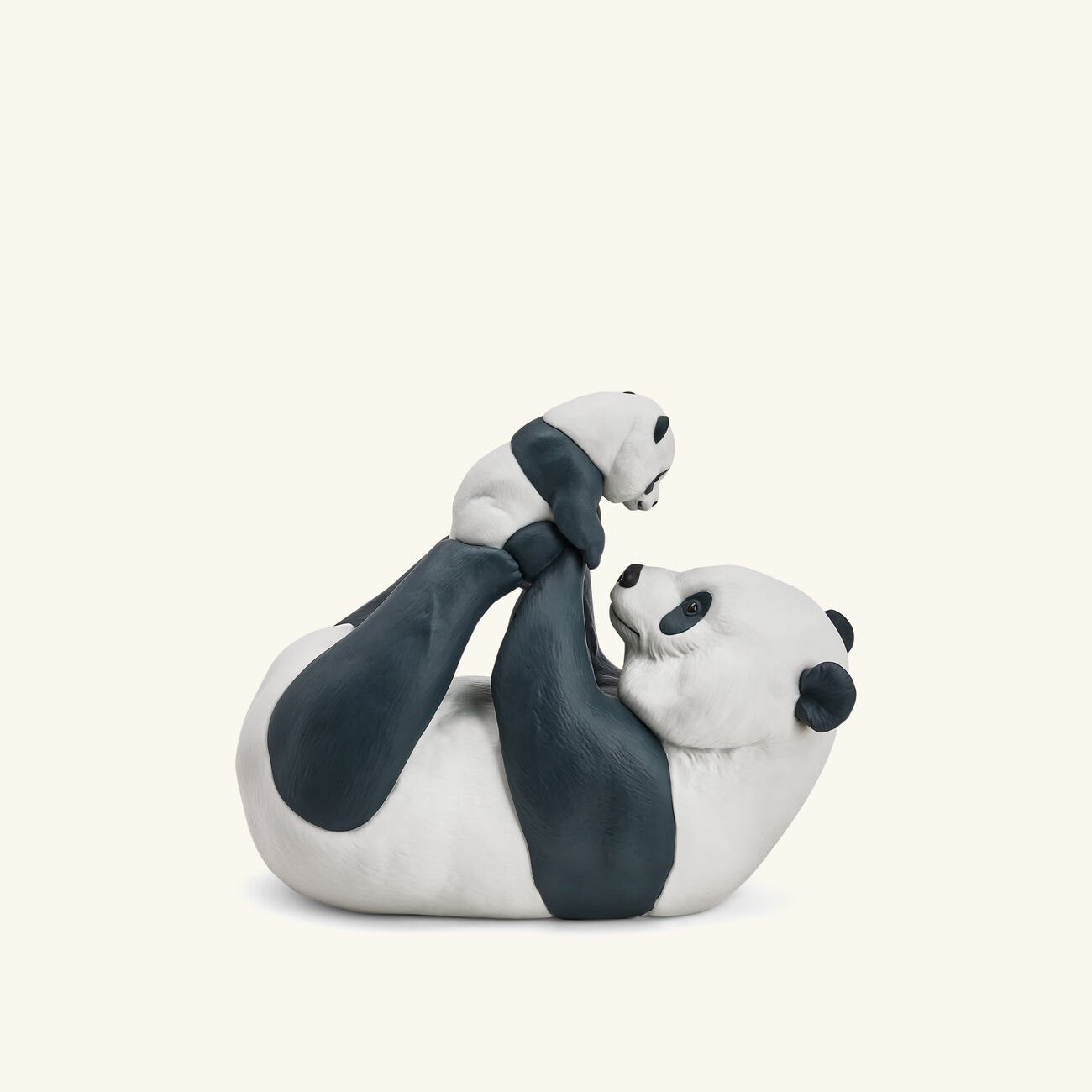 lladro mommy panda sculpture medium black