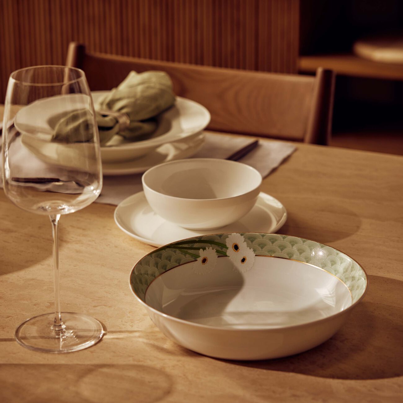 bernardaud praiana vegetable dish green 24cm