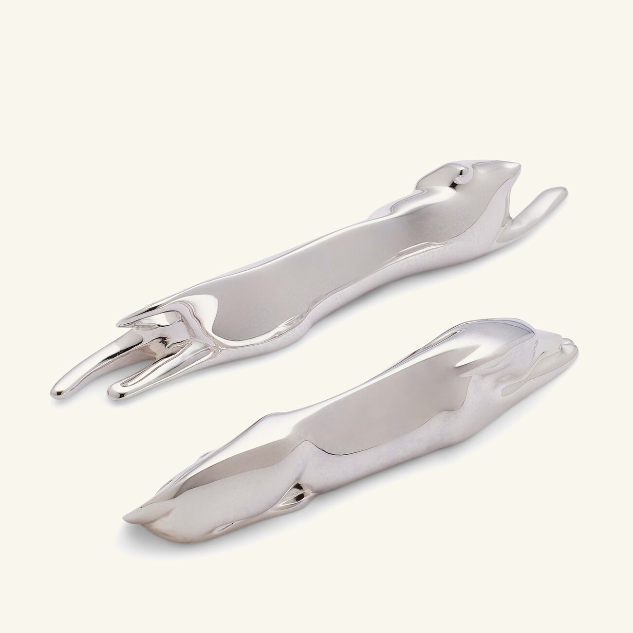 christofle gallia dog cat knife rests silver plated