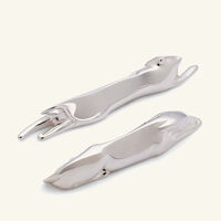 christofle gallia dog cat knife rests silver plated