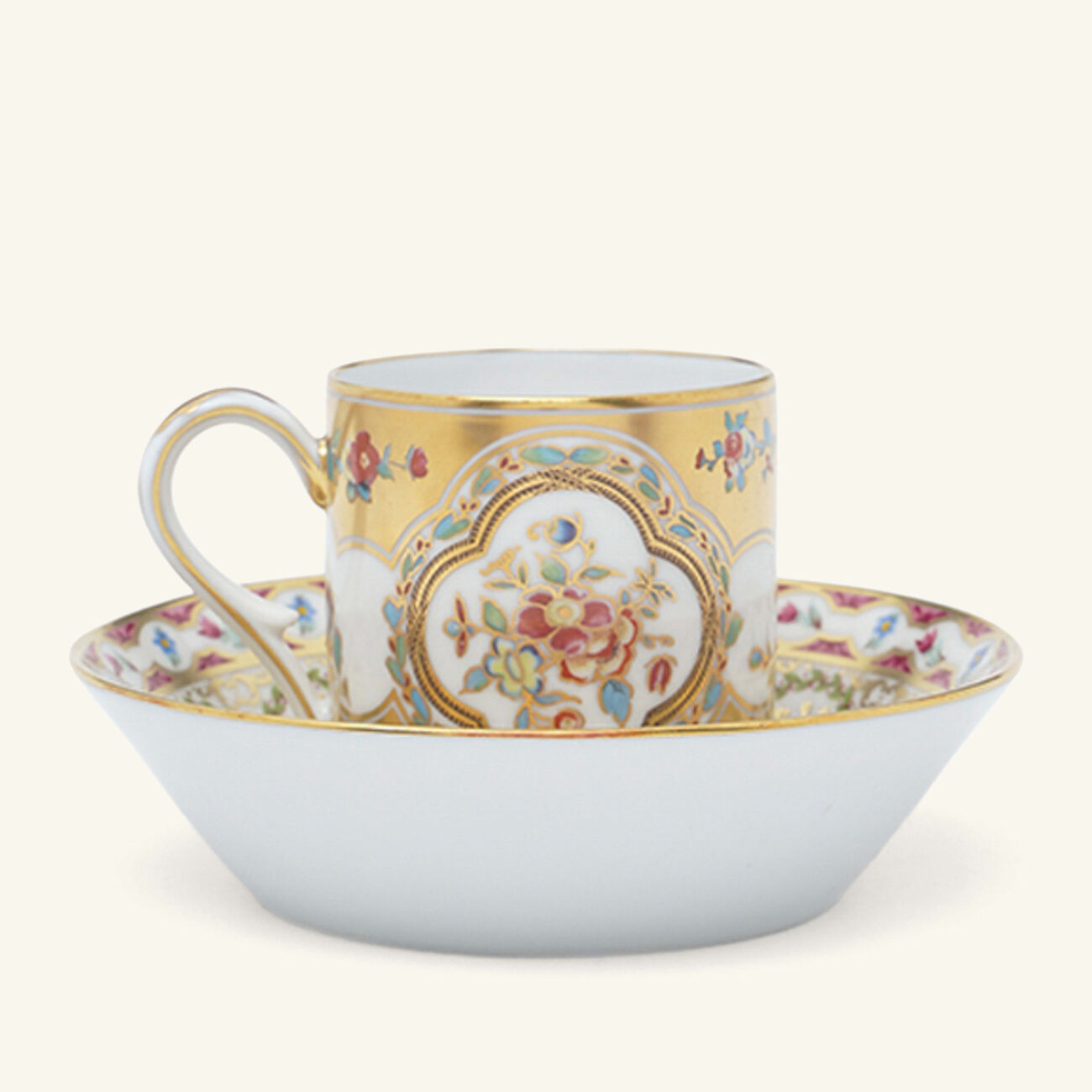 bernardaud aux dauphins litron coffee cup saucer gold