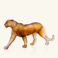 daum jaipur panther sculpture brown