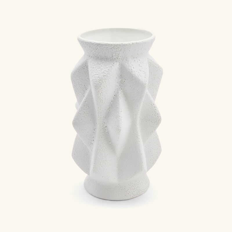 مزهرية أكورديون متوسطة بيضاء large