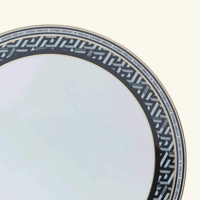 versace la greca signature serving plate round white 28cm